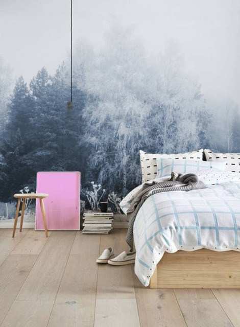 Winter Trees Removable Wallpaper, Forest, Tree, Nature, Wild, Wall Mural, Decor, Covering, Self Adhesive, Decor #66 - image 1