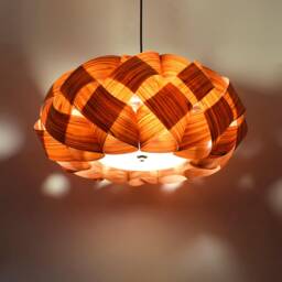 Wood Braided Pendant Light-Engineered Santos Rosewood-Chandelier Lighting-Wood Light-Ceiling Light-Floor Lampshade - thumbnail 3