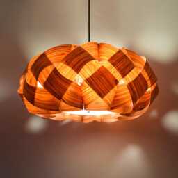 Wood Braided Pendant Light-Engineered Santos Rosewood-Chandelier Lighting-Wood Light-Ceiling Light-Floor Lampshade - thumbnail 2