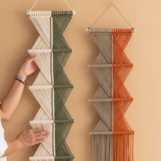 Yarn Wall Hanging, Bohemian Macrame, Macrame Art, Fiber Living Room Decor, Modern Farmhouse, Scandinavian Decor V77 - image 1