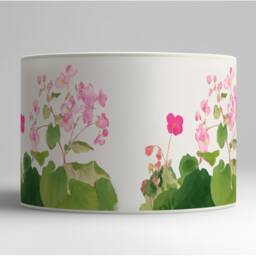 Japanese Begonias Suspension Lampshade, Watercolor Floral Design, Zen & Natural Decoration, Available in Lampshade Suspension - thumbnail 2