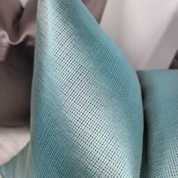 Harlequin Accents Turquoise Luxury Satin Tiny Squares Cushion Cover Textured Fabric, Modern Sofa Bed Pillow - thumbnail 2