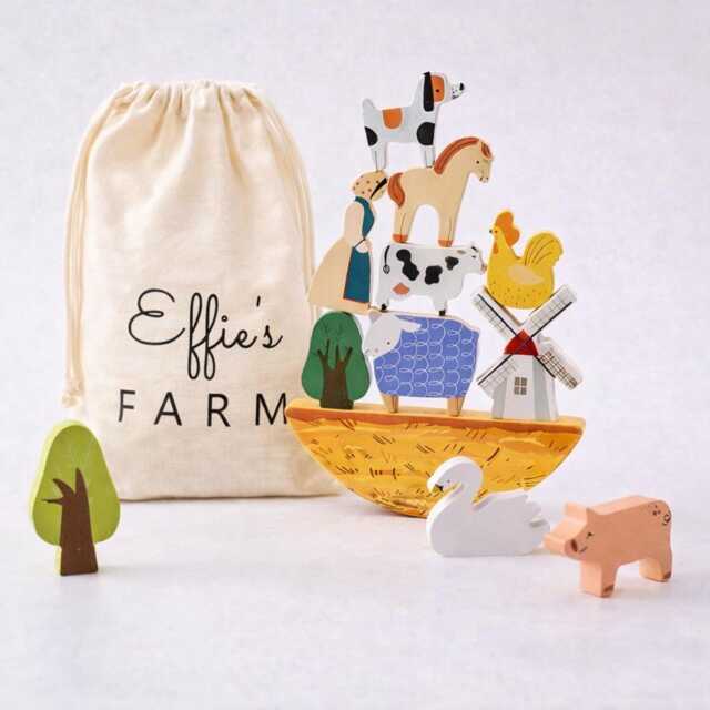Personalised Wooden Toy - Farm Stacker Stacking For Boys & Girls Children's Baby Toys Gift Toddler - image 1