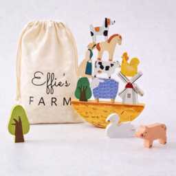 Personalised Wooden Toy - Farm Stacker Stacking For Boys & Girls Children's Baby Toys Gift Toddler