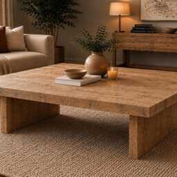 Extra Large Reclaimed Wood Coffee Table - Solid Timber Farmhouse Living Room Furniture - thumbnail 3