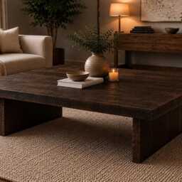 Extra Large Reclaimed Wood Coffee Table - Solid Timber Farmhouse Living Room Furniture - thumbnail 2