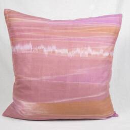 Organic Handwoven Cotton Pillow Cover, Pink Pastel, Hill Tribe Fabric - 20x20 - thumbnail 3