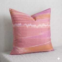 Organic Handwoven Cotton Pillow Cover, Pink Pastel, Hill Tribe Fabric - 20x20 - thumbnail 1