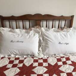 Custom Luxury Personalised Monogrammed Embroidered Frill Ruffle Edge Pillowcase - One - thumbnail 3