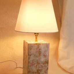 "Handcrafted Ceramic Lamp White, Pink, Green ""Brume" - thumbnail 4