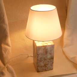 "Handcrafted Ceramic Lamp White, Pink, Green ""Brume" - thumbnail 3