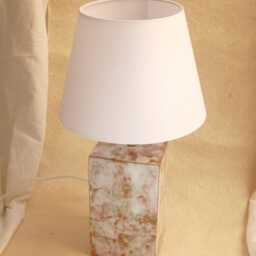 "Handcrafted Ceramic Lamp White, Pink, Green ""Brume" - thumbnail 2
