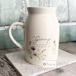 Personalised If ... Were Flowers I'd Pick You Mum Nanna Grandma Wildflower Pink Lilac Lavender Floral Ceramic Small Mug Jug Vase Birthday Gift - thumbnail 3