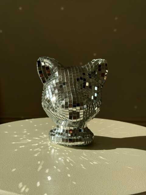 Disco Ball Cat Decor Playful Space Uniqueness - image 1