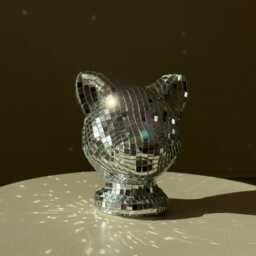 Disco Ball Cat Decor Playful Space Uniqueness - thumbnail 2