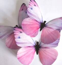 Pastel Pink & Lilac Butterfly Wall Decor 3D Decals, Girls Bedroom, Set Of 6 - thumbnail 1