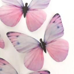 Pastel Pink & Lilac Butterfly Wall Decor 3D Decals, Girls Bedroom, Set Of 6 - thumbnail 3