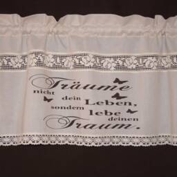 "Country House Curtain, Glass Curtain, ""Don't Dream Your Life 11" - thumbnail 2