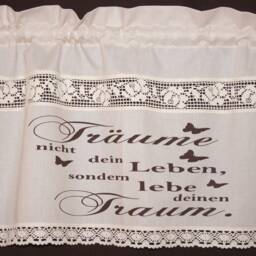 "Country House Curtain, Glass Curtain, ""Don't Dream Your Life 11" - thumbnail 3