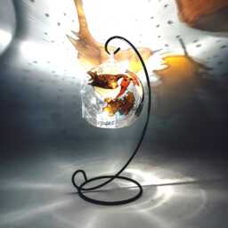 Autumn Robins Glass Candle Holder, Hand Painted, Unique Robin Gift