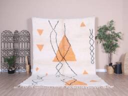 Authentic Moroccan Rug, Beni Ourain Rug 7x10 Ft, Wool - thumbnail 1
