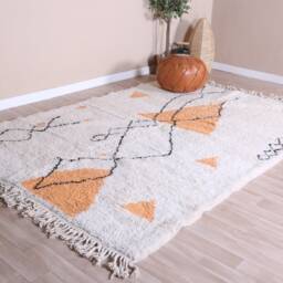 Authentic Moroccan Rug, Beni Ourain Rug 7x10 Ft, Wool - thumbnail 3