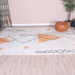 Authentic Moroccan Rug, Beni Ourain Rug 7x10 Ft, Wool - thumbnail 2