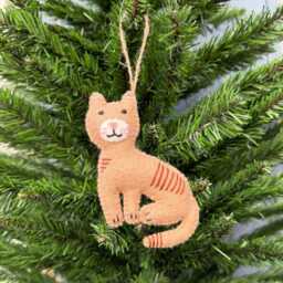 Handmade Needle Felt Cat Christmas Ornament - thumbnail 4