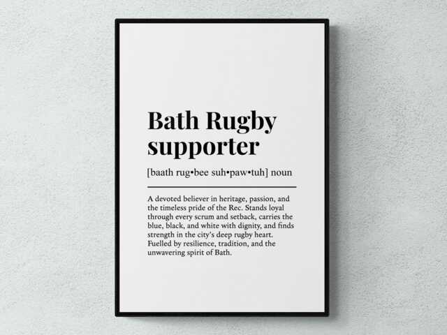 Bath Rugby Supporter Funny Definition Sport Gift Wall Art Print - image 1