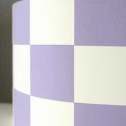 Purple & White Check Lampshade Handmade For Lamp Base Or Ceiling Lightshade, Gold Silver Lining 20cm To 50cm Diameter Options - thumbnail 2