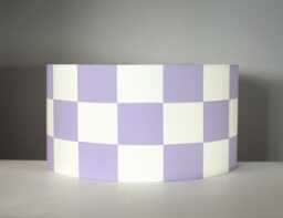 Purple & White Check Lampshade Handmade For Lamp Base Or Ceiling Lightshade, Gold Silver Lining 20cm To 50cm Diameter Options