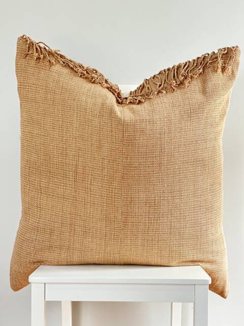 Brown Tribal Hemp Hand Woven Natural Dye Color Hmong Lumbar Pillow Cover - image 1