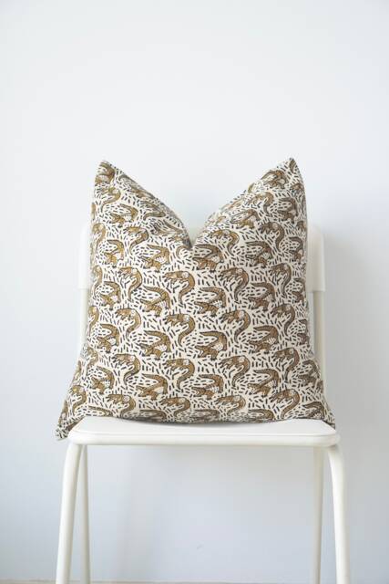 "Block Print Pillow Cover Indian Batik Textile, Boho Decor - 20"" X 20" - image 1