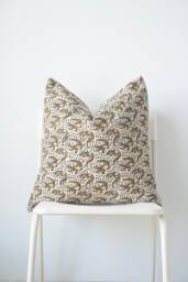 "Block Print Pillow Cover Indian Batik Textile, Boho Decor - 20"" X 20" - thumbnail 1