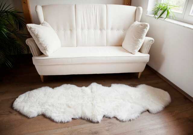 Naturasan Sheepskin Lambskin Rug, Double Skin - Made From Two Pelts, Long Hair, Skins Australia & Newzealand, Duo, Natural White - image 1