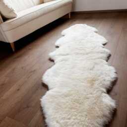 Naturasan Sheepskin Lambskin Rug, Double Skin - Made From Two Pelts, Long Hair, Skins Australia & Newzealand, Duo, Natural White - thumbnail 2