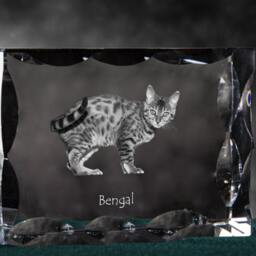 Bengal , Cubic Crystal With Cat, Souvenir, Decoration, Limited Edition, Collection - thumbnail 3