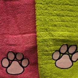 Pink Paw Pad Embroidered Hand Towels - Multiple Colours Available - thumbnail 3