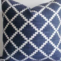Nautical Pillow Cover - Indigo Sea Stars, Geometric Print - thumbnail 3
