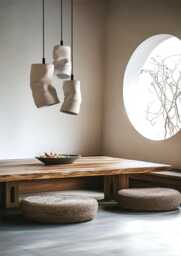Wabi Sabi Clay Pendant Light, Japandi Interior Lighting, Quirky Design, Personalized Gifts - thumbnail 1