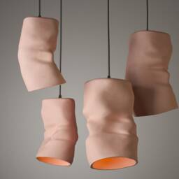 Wabi Sabi Clay Pendant Light, Japandi Interior Lighting, Quirky Design, Personalized Gifts - thumbnail 2