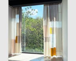 Pojagi Patchwork Curtain Linencotton, Korean Authentic Skills, Customizable Size/Color/Pattern - thumbnail 1
