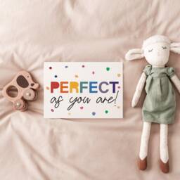 Perfect As You Are Print, Girls Nursery Prints, Playroom Wall Art, Rainbow Bedroom Quotes - thumbnail 3