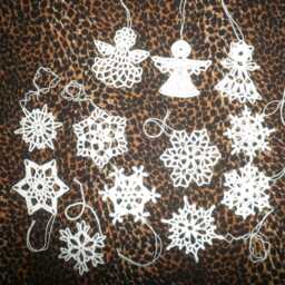 Crochet Snowflakes, Angel Christmas Ornament Set - 12 Piece - thumbnail 4