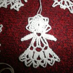 Crochet Snowflakes, Angel Christmas Ornament Set - 12 Piece - thumbnail 2