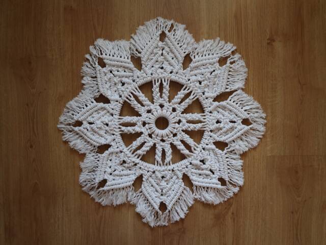 Round Macrame Wall Hanging Boho Mandala Decor, 22 - image 1