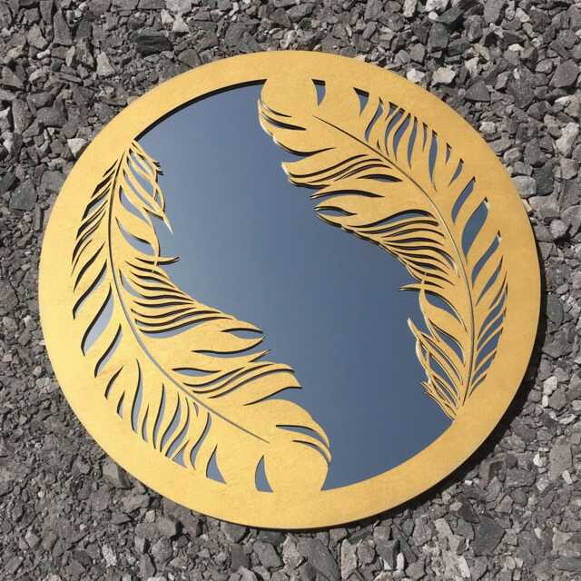 Round Wooden Wall Mirror Paloma 60cm, Decorative in Frame - image 1
