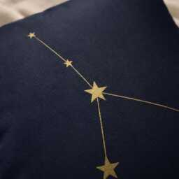 Cancer Zodiac Throw Pillow Cover 40x40, Astrology Constellation Cushion, Navy Blue Gold Stars Decor, Celestial Gift For Her - thumbnail 3