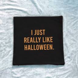 Just Really Like Halloween Black Cushion, Pillow, Decor, Decoration, Home - thumbnail 3