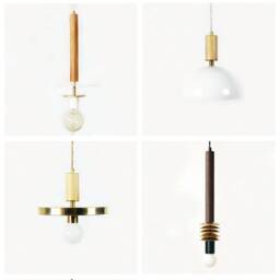 Black Gold Mid Century Pendant Lamp Ceiling Lighting Modern Lights Wenge Wood Brass Light Hanging - thumbnail 4